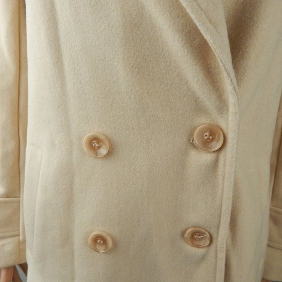 Pea Coat Women's Mid Length Cream Dress Size M - Picture 4 of 10